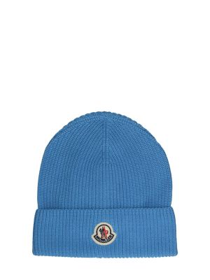 Pamučna kapa Moncler plava