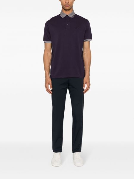 Siuvinėtas polo marškinėliai Emporio Armani violetinė