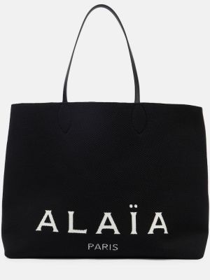 Pletená nákupná taška Alaã¯a čierna