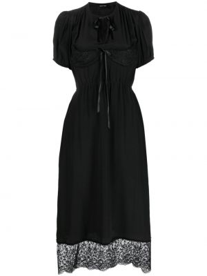 Čipkované midi šaty Simone Rocha čierna