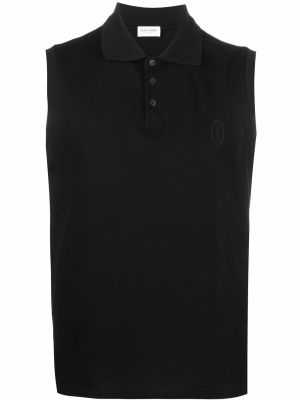 Polo krekls ar izšuvumiem Saint Laurent melns