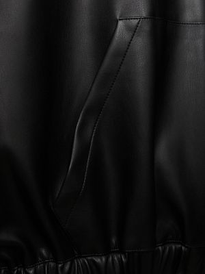 Kožená bunda s kapucňou z ekologickej kože The Frankie Shop čierna
