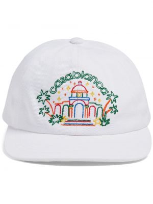 Памучна шапка с козирки бродирана Casablanca бяло