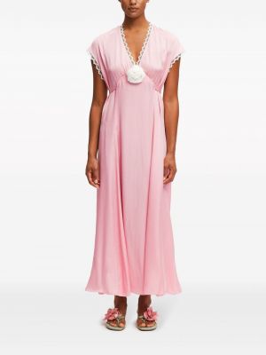 Satynowa sukienka Sleeper różowa