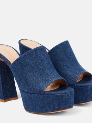 Platform mules Gianvito Rossi blå