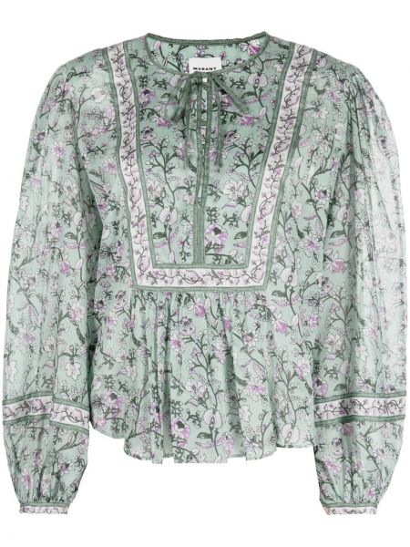 Blus med mönster i blommigt Marant Etoile grön