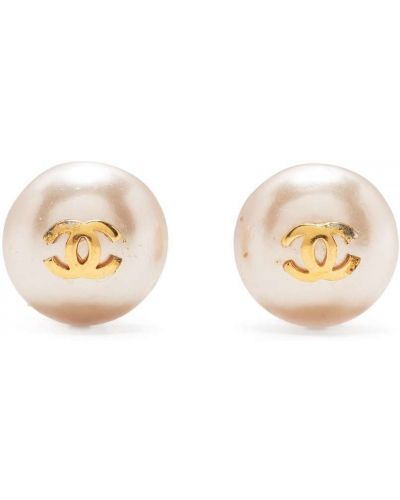 Pendientes con perlas Chanel Pre-owned blanco