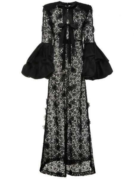 Φόρεμα με δαντέλα Huishan Zhang μαύρο