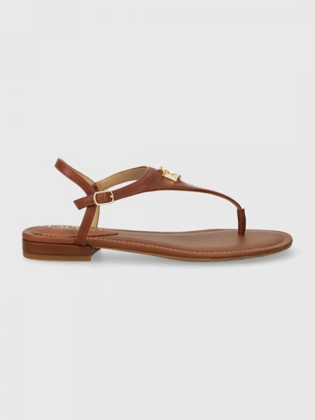 Кожаные сандалии Lauren Ralph Lauren коричневые