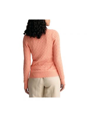 Sweter bawełniany Gant różowy
