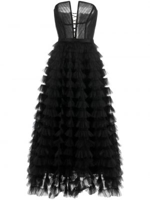 Dlouhé šaty s volánmi Ana Radu čierna