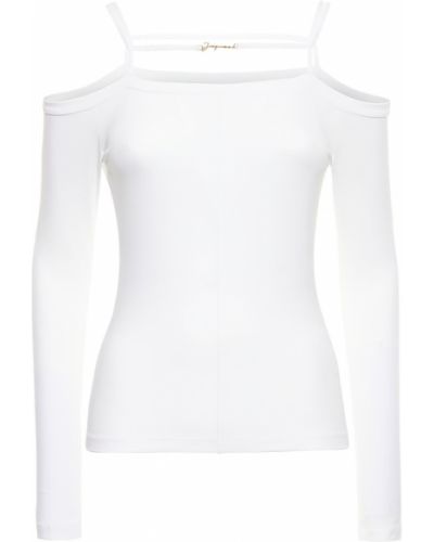 Прозрачна тениска от джърси Jacquemus бяло