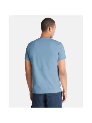 Camisa con bordado de cuello redondo Timberland azul