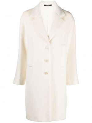 Μάλλινο παλτό από μαλλί αλπάκα Tagliatore λευκό