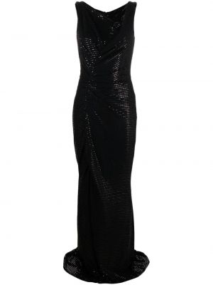 Вечерна рокля с пайети без ръкави Talbot Runhof черно