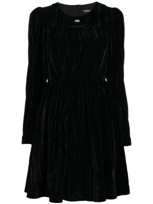 Велур мини рокля Tout A Coup черно