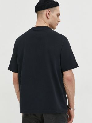 Bavlněné tričko s aplikacemi Abercrombie & Fitch černé
