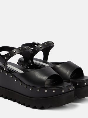 Sandale cu platformă cu nasturi Stella Mccartney negru