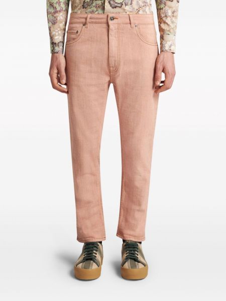 Straight jeans mit stickerei Etro pink