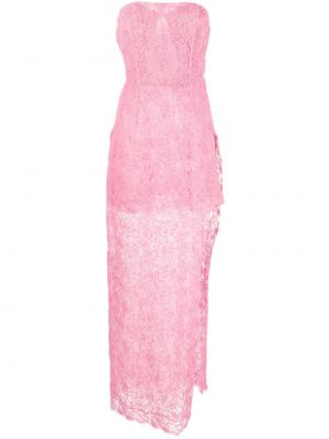 Csipkés virágos hosszú ruha Ermanno Scervino rózsaszín