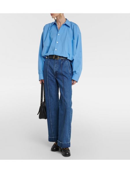 Džínsy s rovným strihom s vysokým pásom Frame modrá