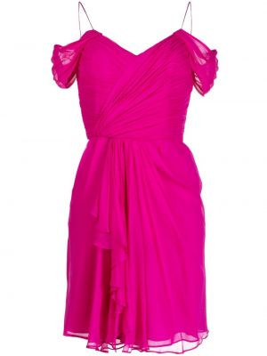 Копринена коктейлна рокля Costarellos розово