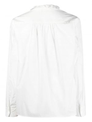 Koszula bawełniana z falbankami Ba&sh biała