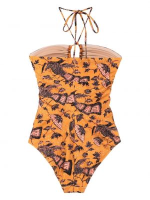 Geblümt badeanzug mit print Ulla Johnson orange