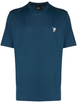 Памучна тениска с принт зебра Ps Paul Smith синьо
