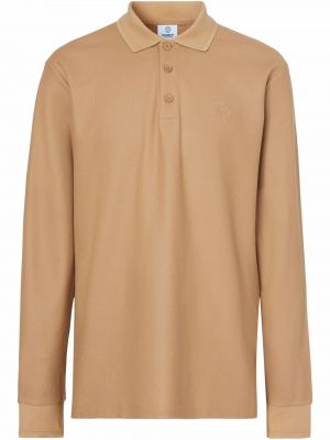 Tricou polo din bumbac Burberry maro