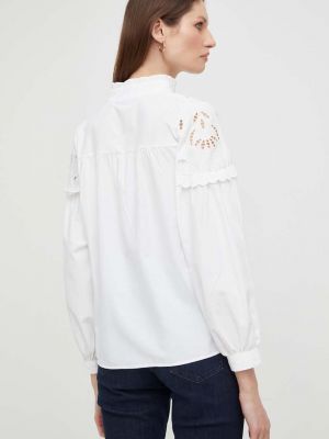 Bavlněné tričko se stojáčkem Answear Lab bílé