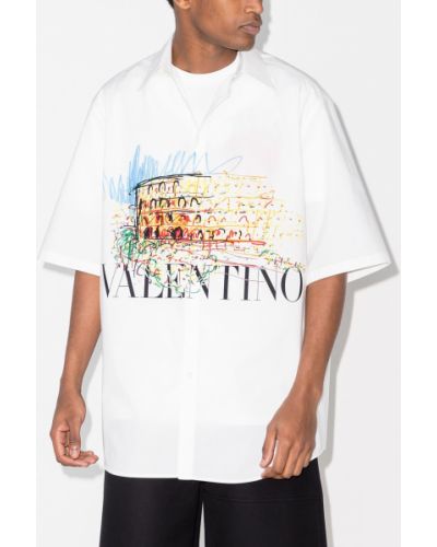 Raštuota marškiniai Valentino Garavani balta
