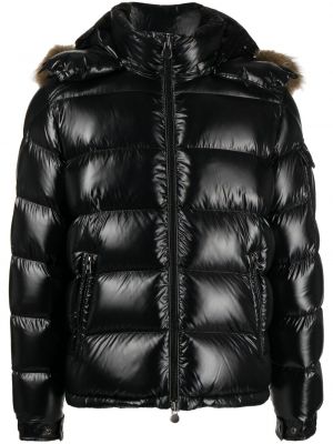 Pernata jakna s krznom Moncler crna