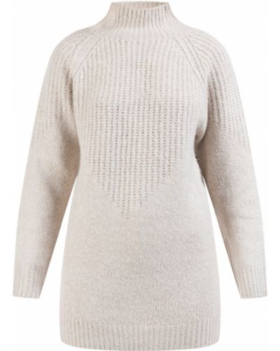 Jednofarebný nylonový priliehavý sveter Usha White Label - biela