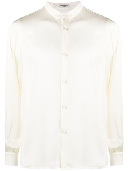 Hodvábna košeľa Saint Laurent biela