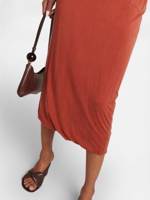 Vestido midi de tela jersey Jacquemus naranja