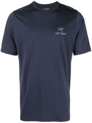 Koszulka wełniana z nadrukiem Arcteryx niebieska