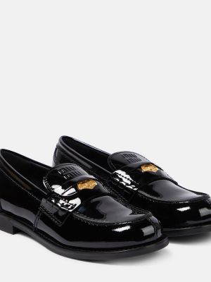 Pantofi loafer din piele de lac Miu Miu negru