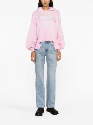 Jersey hoodie mit print Dsquared2 pink