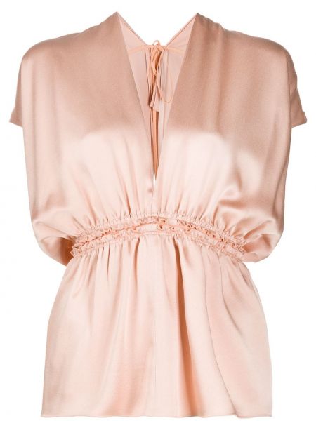 Блузка с короткими рукавами Maison Rabih Kayrouz, розовая