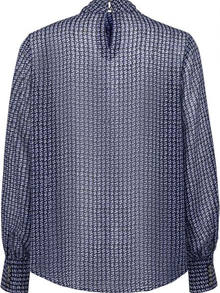 Шифоновая блузка с принтом Zero синяя