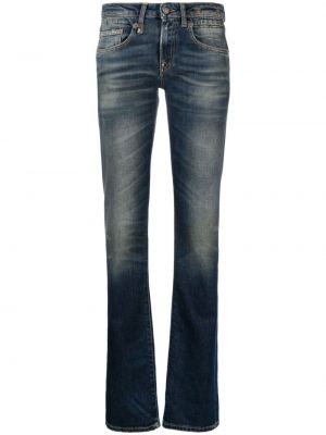 Bavlnené džínsy s rovným strihom s nízkym pásom R13 modrá