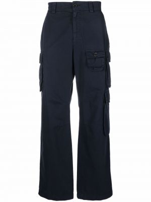 Pantalon cargo en coton avec poches Palm Angels bleu