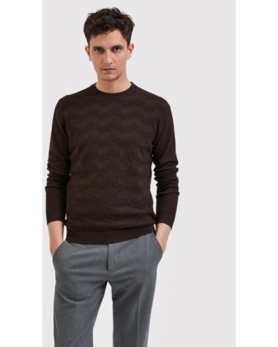Sweter Selected Homme brązowy