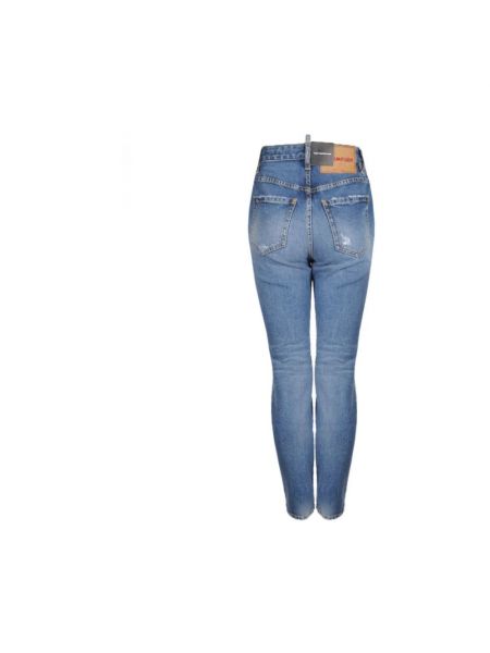 Jeansy skinny z wysoką talią Dsquared2 niebieskie
