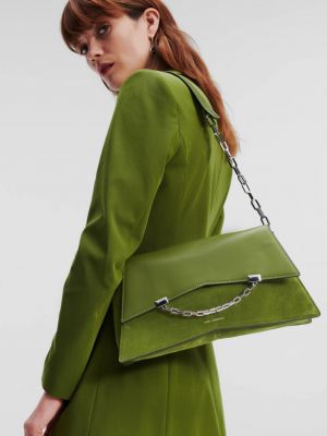 Semišová kabelka Karl Lagerfeld zelená