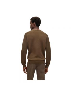 Jersey de lana de algodón de tela jersey Hugo Boss marrón