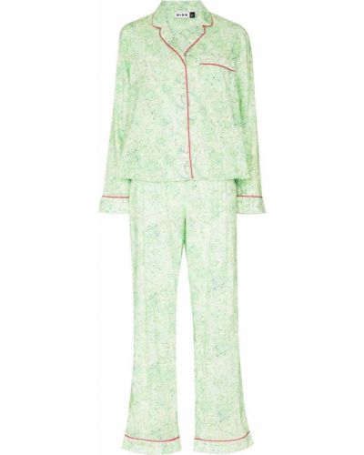 Pyjama en cachemire à imprimé Rixo vert