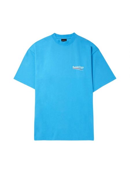 Koszulka z nadrukiem Balenciaga niebieska