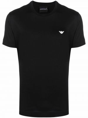 Brodert t-skjorte Emporio Armani svart